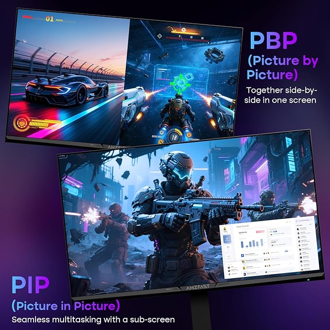 Amzfast 27’‘ 4K Gaming Monitor HDR 400, UHD 160Hz 144Hz | FHD 320Hz 300Hz Dual - Image 5