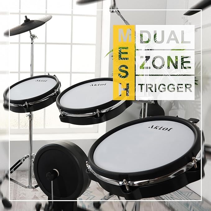 AKLOT Fully-Expandable Electric Drum Set: Independent Stand System, Independent - Image 8