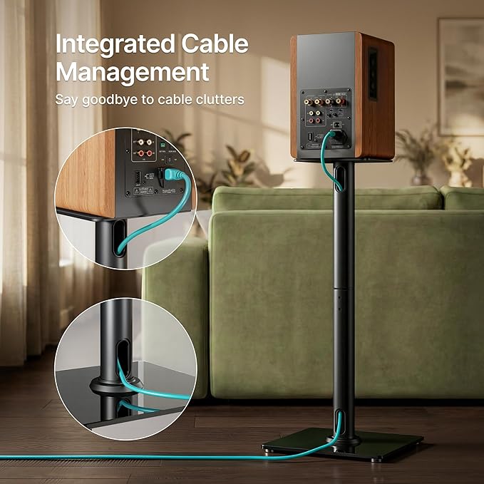 PEGZONE Speaker Stands Pair for Surround Sound, 55 LBS Capacity, 30.1 inch - Image 6