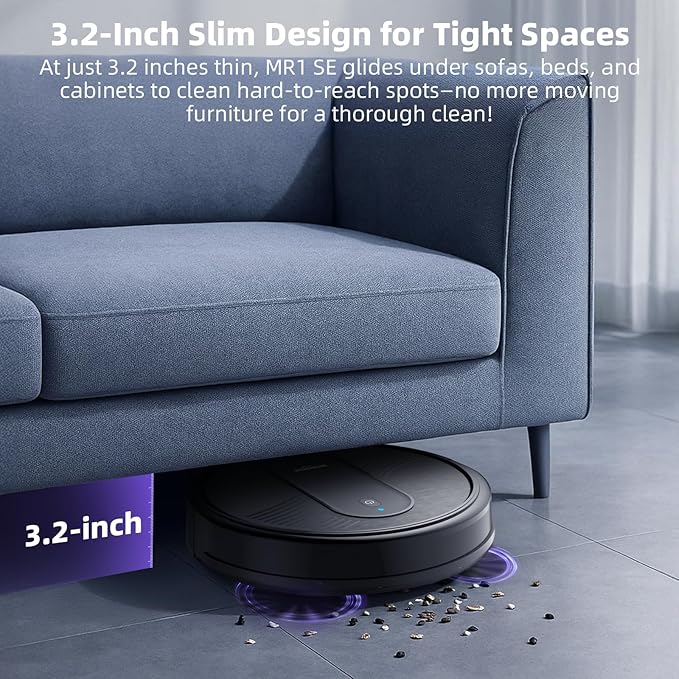 MONSGA Robot Vacuum Cleaner, 4000Pa Powerful Suction Robotic Vacuum, 3.2" - Image 4