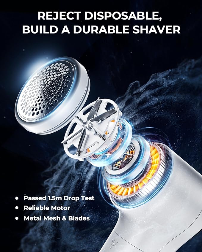 FrSara Fabric Shaver, Rechargeable Lint Remover, 3-Speed Electic Lint Shaver - Image 5