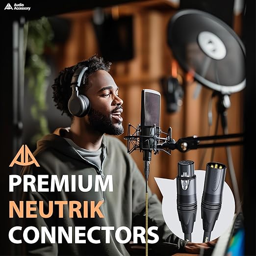 AA AUDIO ACCESSORY Gold Series Star Quad Studio XLR Cables 6.6ft, Neutrik - Image 5
