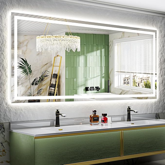 YEELAIT 88x38 Inch LED Bathroom Mirror by YEELAIT