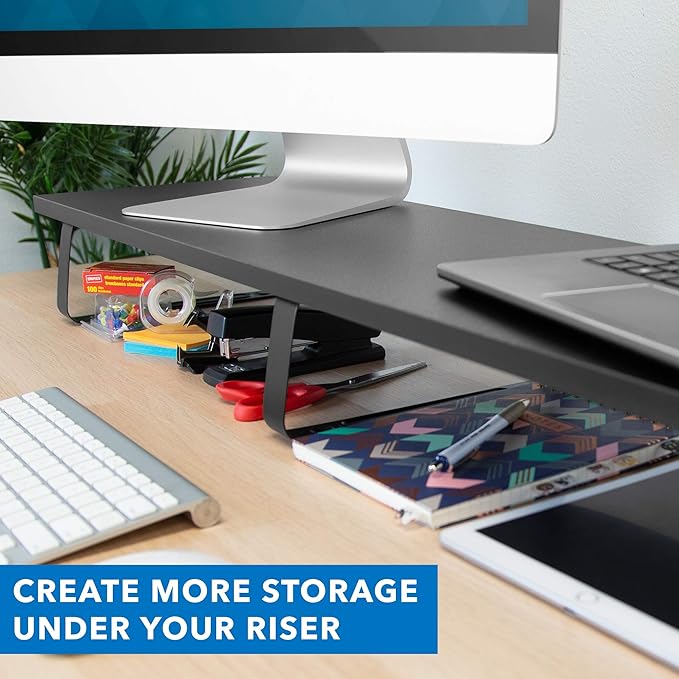 Mount-It! 39" Extra Long Dual Monitor Stand Riser – Ergonomic Desk Organizer - Image 8
