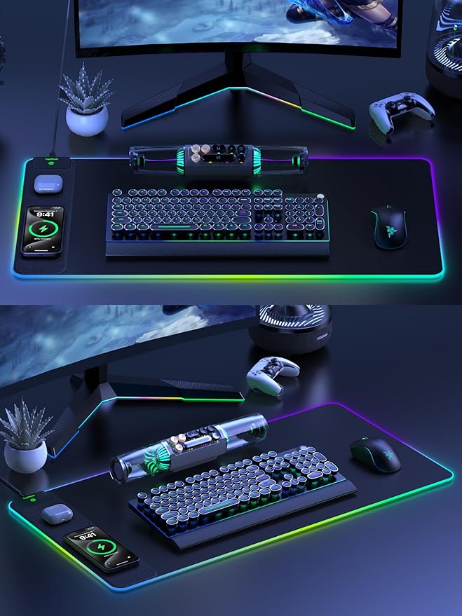 TopMade Wireless Charging Mouse Pad, RGB Gaming Mousepad Home Office Desk Pad - Image 8
