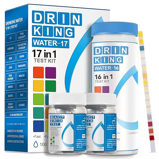 AAwipes Drinking Water Test Strips 17-in-1 100 Strips + 2 Bacteria Tester Kits by AAWipes