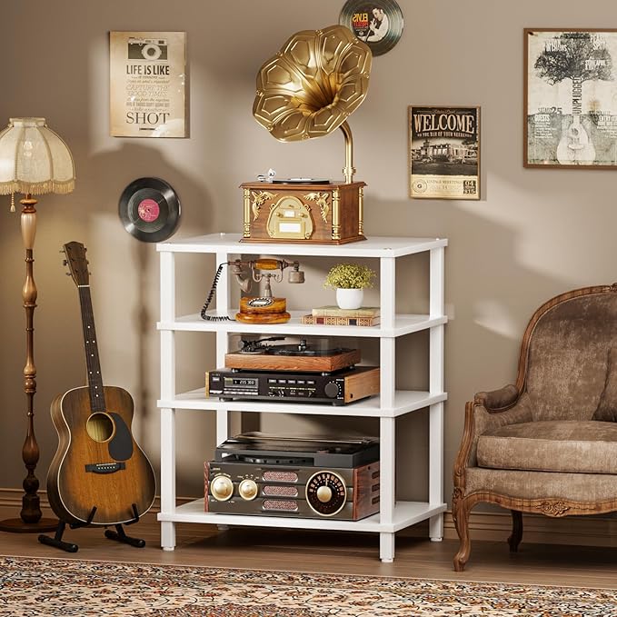 LELELINKY 4-Tier AV Media Player Stand, Stereo Stand, Modern Audio Shelf - Image 7
