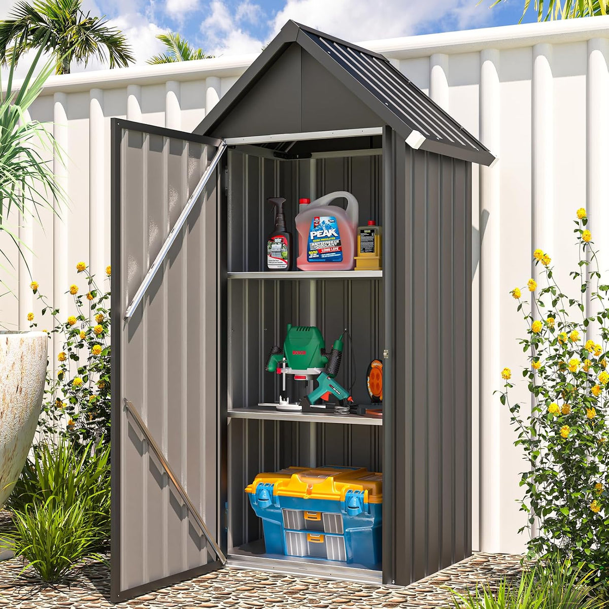 aecojoy 70'' tall vertical outdoor storage cabinet waterproof, main product view