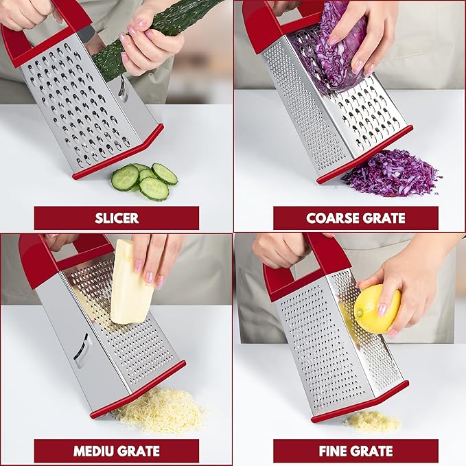 Urbanstrive Cheese Grater With Container, Professional Cheese Grater with Handle - Image 3