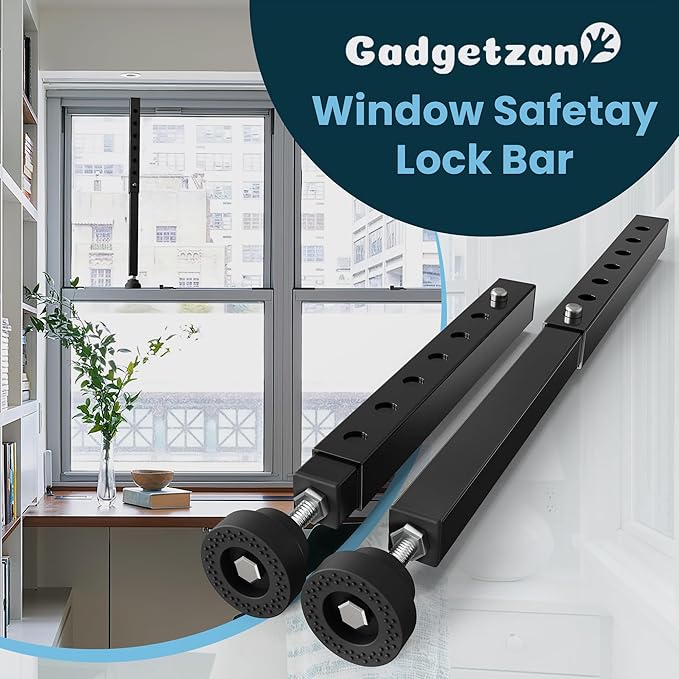 Gadgetzan 4 Pack Window Security Bars Adjustable 11"-18", Portable Short - Image 7