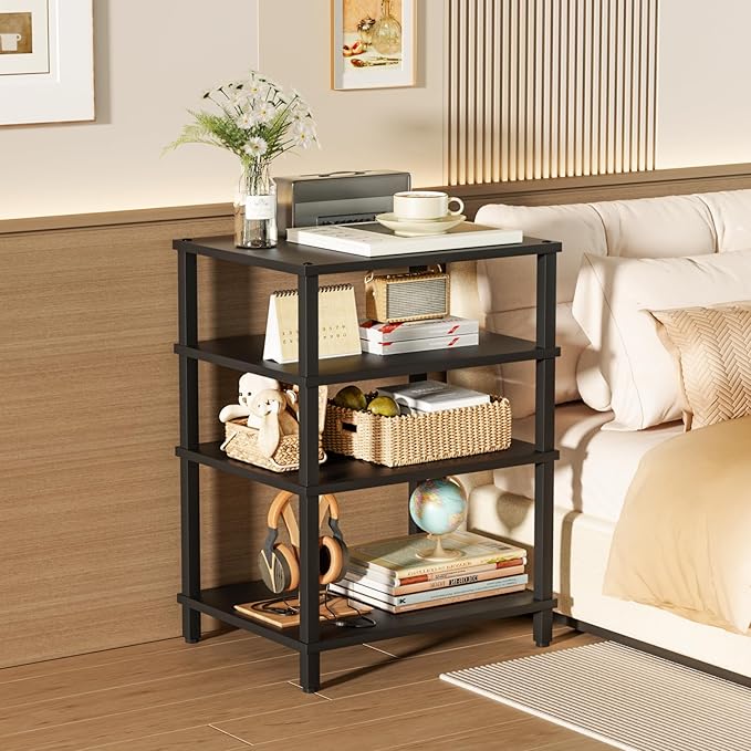 LELELINKY 4-Tier AV Media Player Stand Set of 2, Wooden TV Stand, Game Console - Image 8