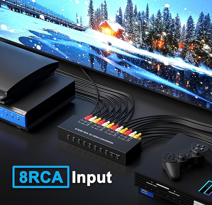 Dingsun 8Port AV to HDMI Converter, Will Convert Input Analog Aignals to a - Image 3
