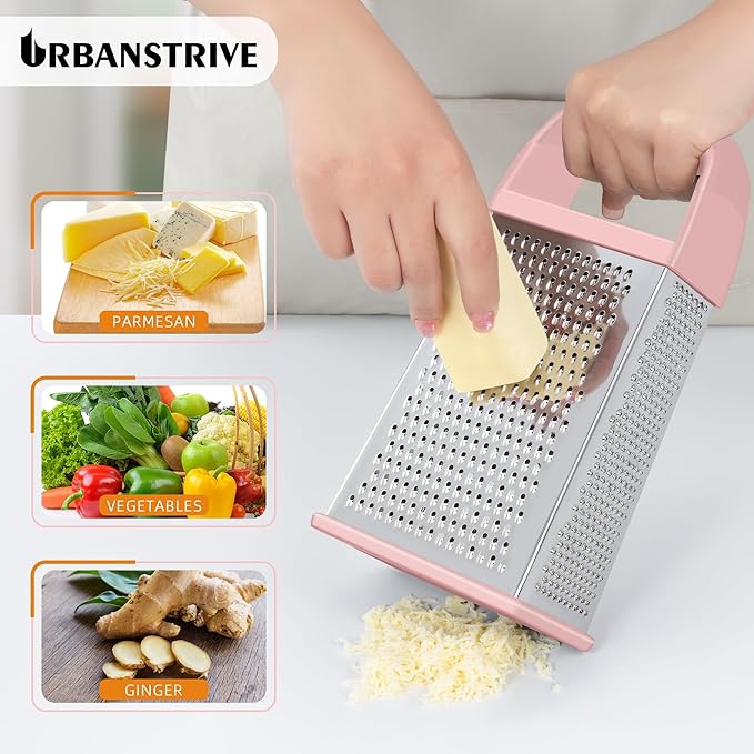 Urbanstrive Cheese Grater With Container, Professional Cheese Grater with Handle - Image 4