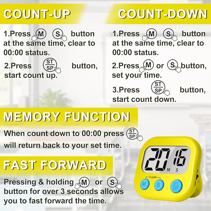 ZILLEEN Classroom Timer for Kids Teachers 2 Pack Digital Timers - Image 7