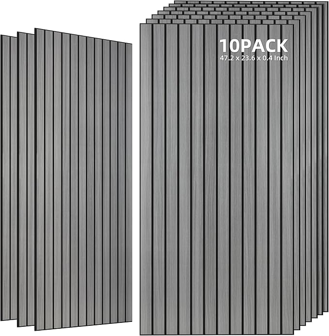TO-TH Wood-Look Acoustic Wall Panels, 10 Pack 47.2” x 23.6” Sound Panels by TO-TH
