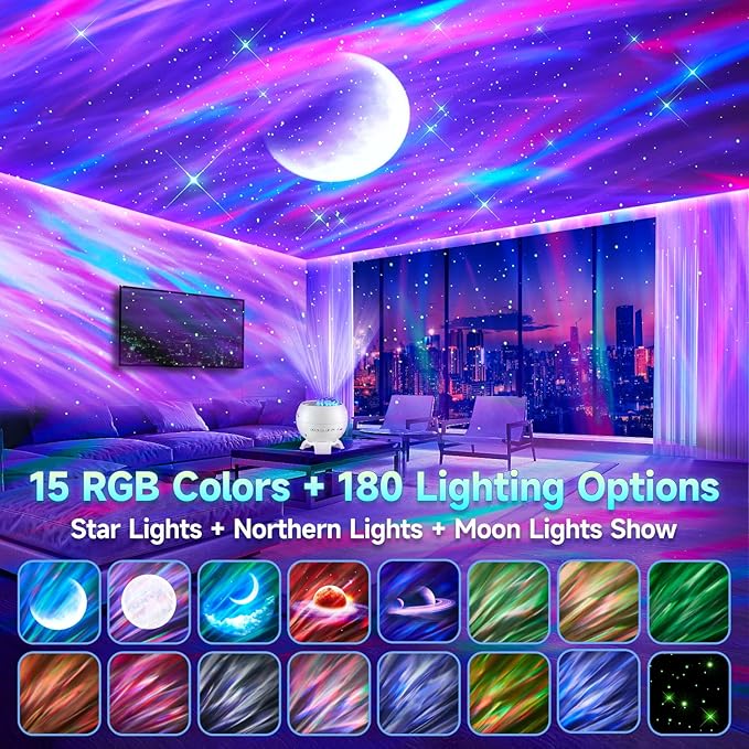 Galaxy Projector Northern Lights Projector, 180 Lighting Modes Galaxy Light - Image 2