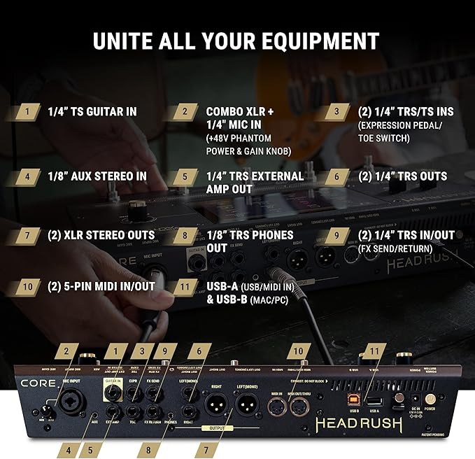 HeadRush Core - Guitar and Vocal Multi Core Effects Amp Modeling Processor - Image 6