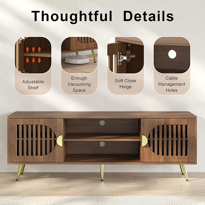 Dorivibe 54.33" Walnut TV Stand - Image 3