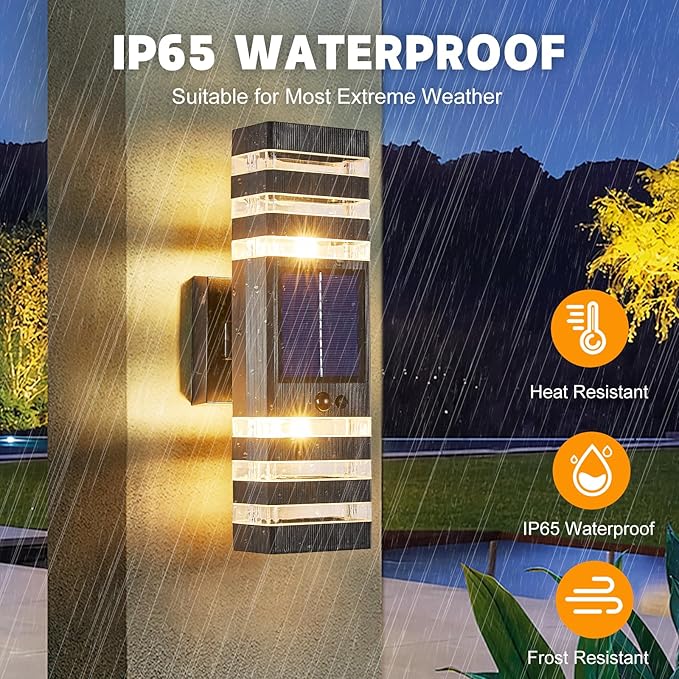 2 Pack Solar Outdoor Wall Lights - Image 8