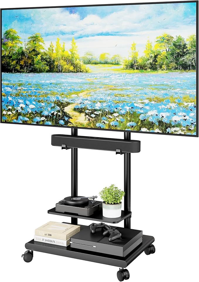 ECOTINY Steel Base Rolling TV Stand by ECOTINY