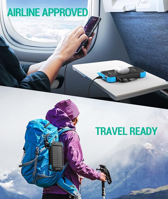BLAVOR Solar Power Bank 10, Portable Wireless Charger, 20W Fast Charging - Image 8