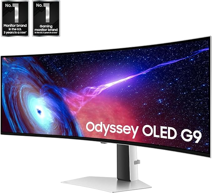 Samsung 49" Odyssey OLED Series Curved Gaming Monitor w QD-OLED, G-Sync - Image 2