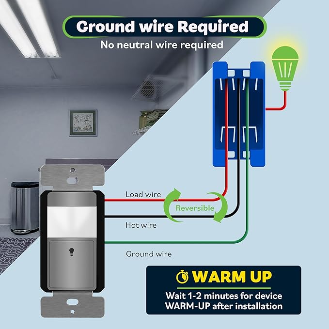 TOPGREENER PIR Passive Infrared Motion Sensor Switch, Ambient Light Level - Image 2