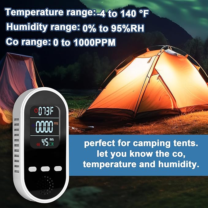 Vzmcov Portable Carbon Monoxide Detector Mini air Quality Monitor - Image 3