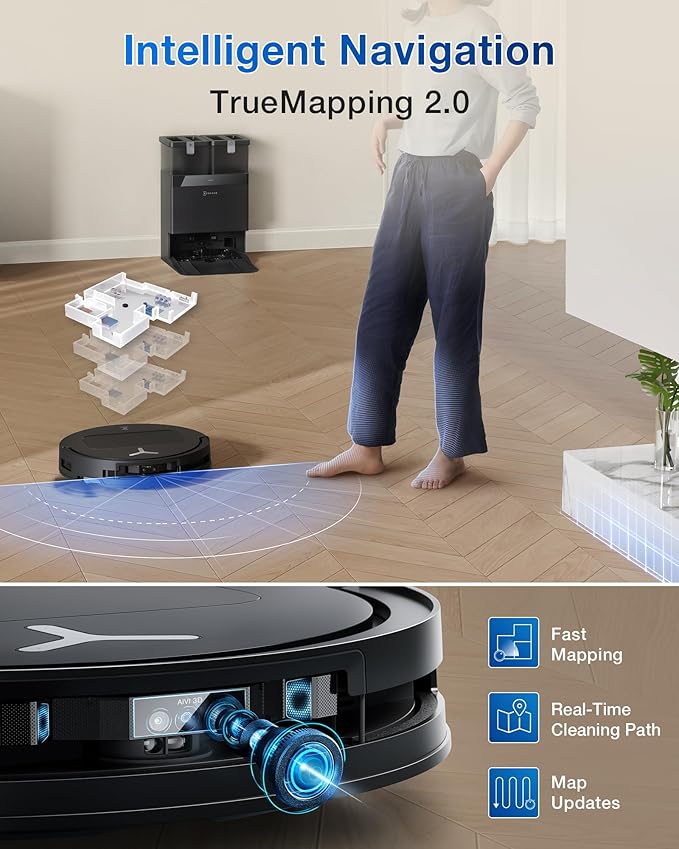 ECOVACS DEEBOT T50 PRO Omni Robot Vacuum and Mop, 3.19” Ultra-Slim, 000Pa - Image 8