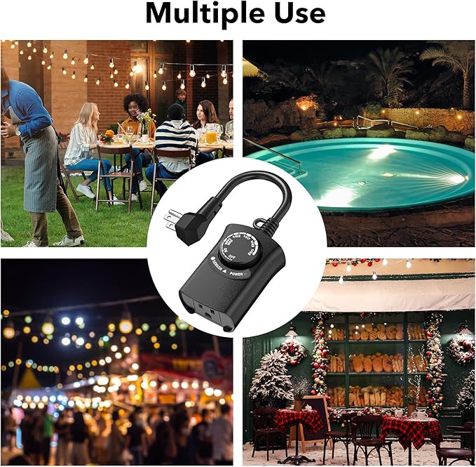 HBN Outdoor Light Timer Waterproof, Weatherproof Photocell Dusk to Dawn Light - Image 7