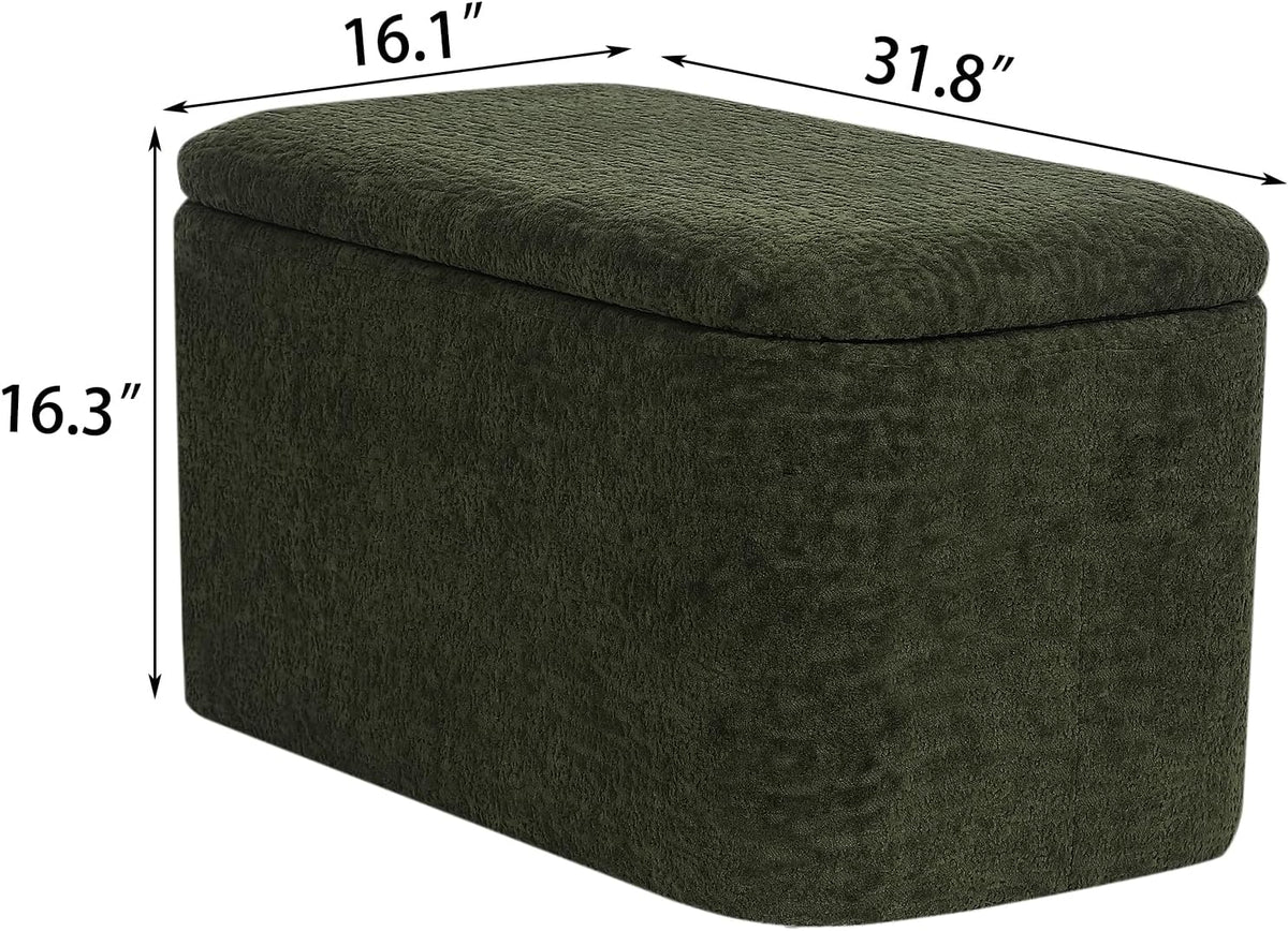 rectangle storage ottoman bench, 31.8" l x 16.1", close-up detail