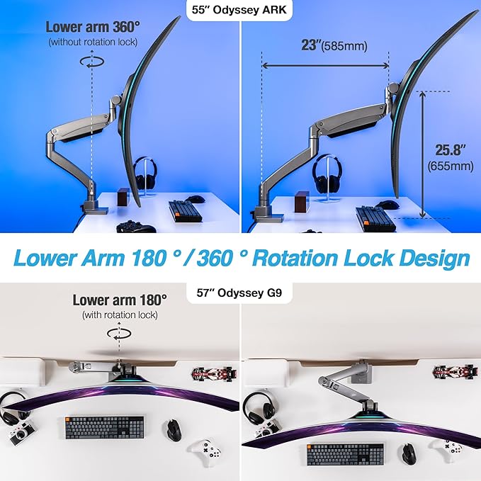 AVLT Single 17"-57" Super Ultrawide Monitor Arm - Image 5