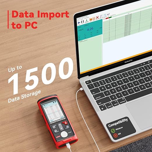 Wintact Digital Ultrasonic Thickness Gauge, Range 0.039 to 11.81 in - Image 3