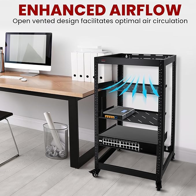Pyle 20U Open Frame Server Rack - Image 2