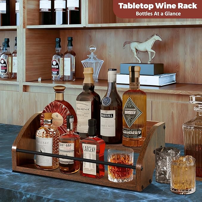Rustic Wooden Countertop Organizer Brown - Image 2