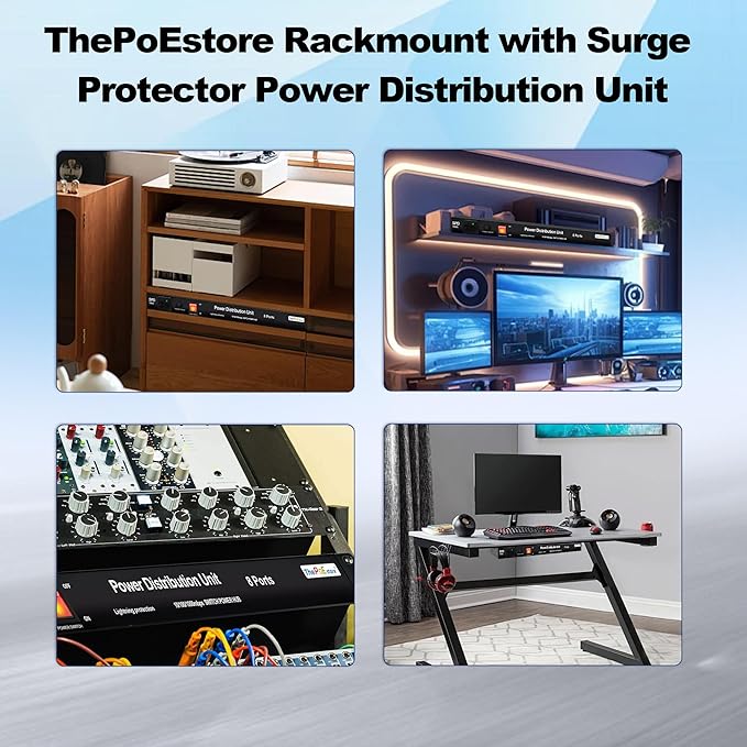 1U PDU Rack Mount Power Surge Protection, 8 NEMA 5-15R Outlets & 5-Port Gigabit - Image 8