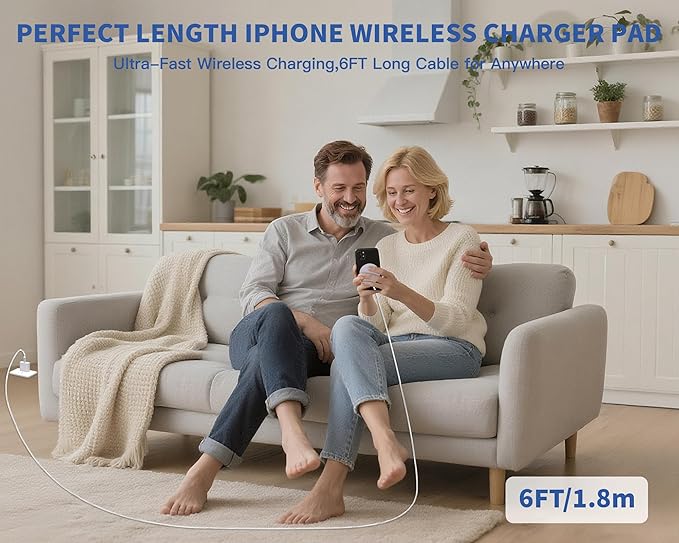 25W Magnetic Wireless Charger for iPhone, Qi2.2 Certified 6FT Fast Apple - Image 7