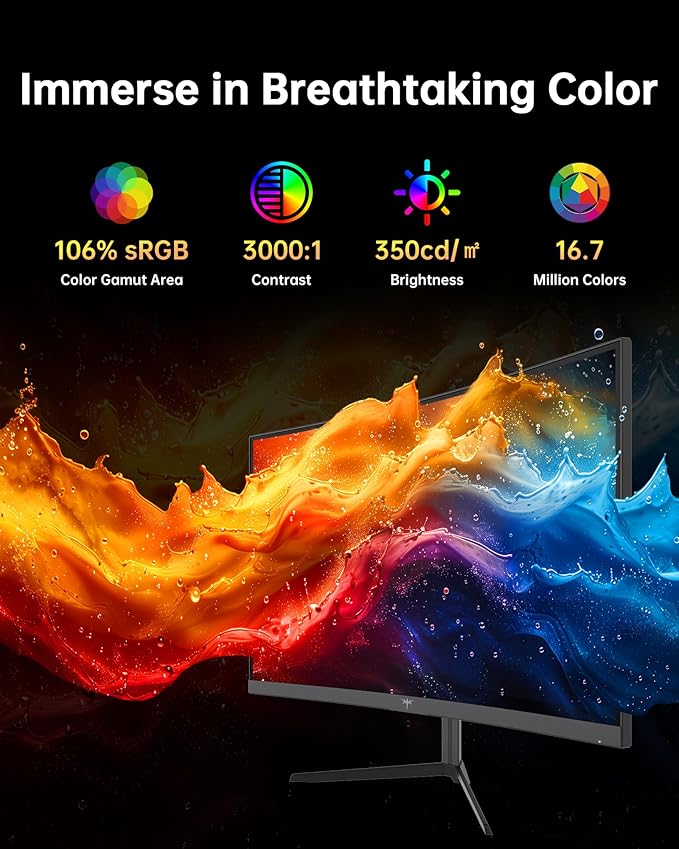 KTC 24 Inch Curved 240Hz Gaming Monitor, FHD 1500R Curved Computer Monitor 1080P - Image 5