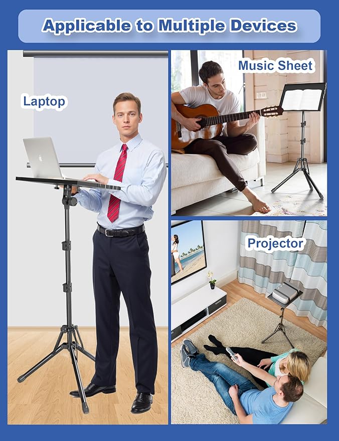 Projector Stand Tripod, Adjustable Height 26 to 56 Inch Laptop Tripod, Laptop - Image 3