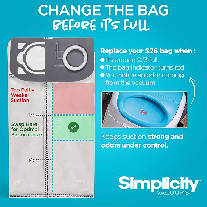 Simplicity Vacuums S26HC-6 HEPA Vacuum Bags - Image 3