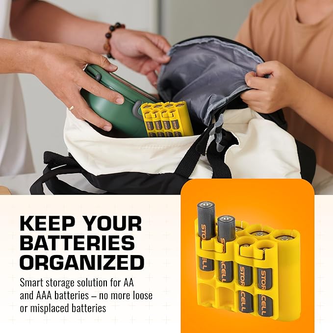 Storacell AA + AAA Combo Battery Storage Caddy and Dispenser, Holds 4 AA + 4 - Image 2