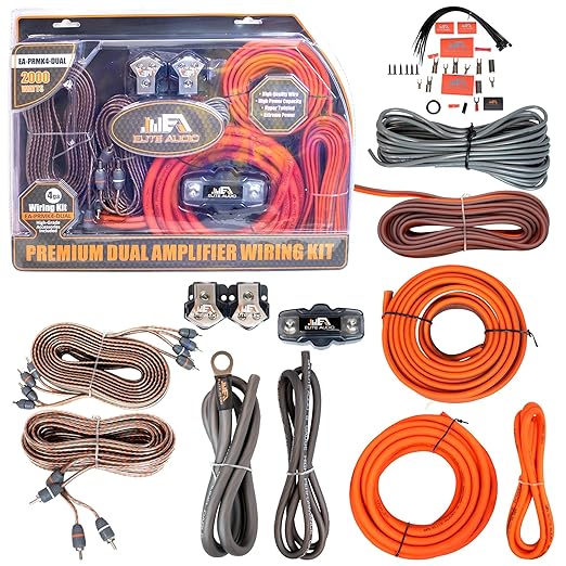 Elite Audio Premium Series Amp Kit Copper Clad Aluminum Wire, Triple-Shielded by EliteAudio