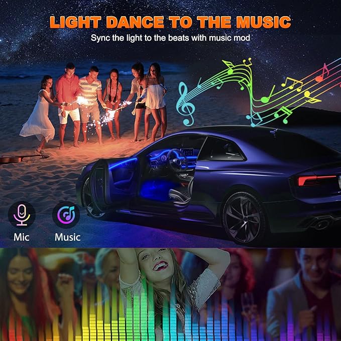 Jushope Interior Car LED Strip Lights - Image 4