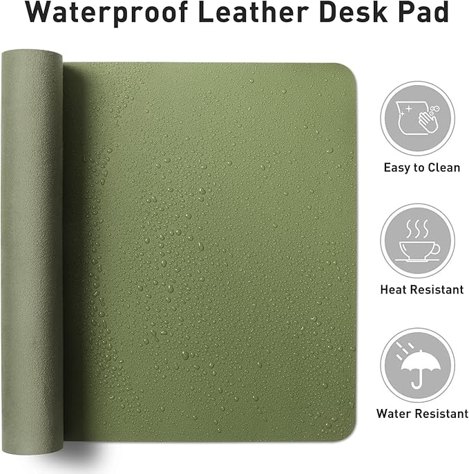 Aothia Leather Desk Pad Protector, Mouse Pad, Office Desk Mat, Non-Slip PU - Image 6