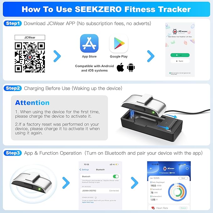 SEEKZERO Sleep Tracker, Activity & Fitness Trackers | Health Smart Bracelet - Image 9