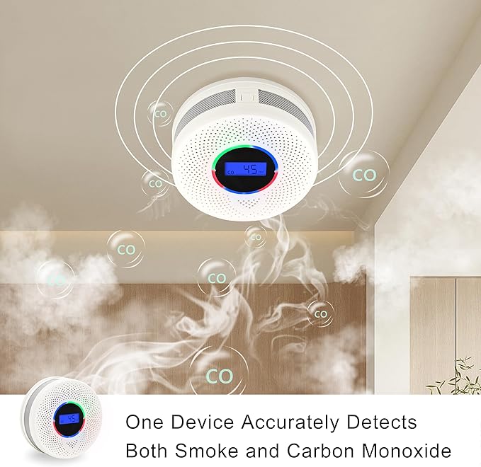 Kesy Upgraded Smoke and Carbon Monoxide Detector 10-Year Lifespan, Dual Sensor - Image 2