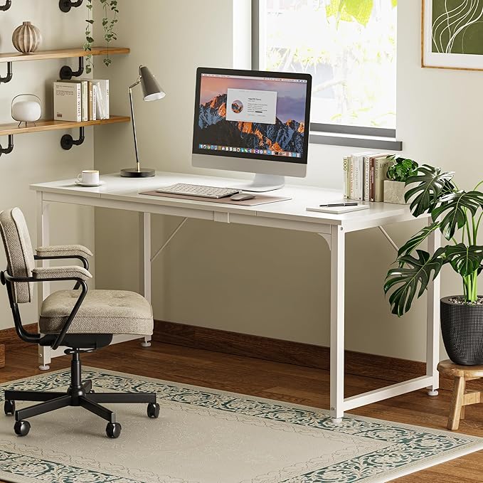 Huuger Computer Desk, 63 Inch Office Desk, Gaming Desk - Image 7