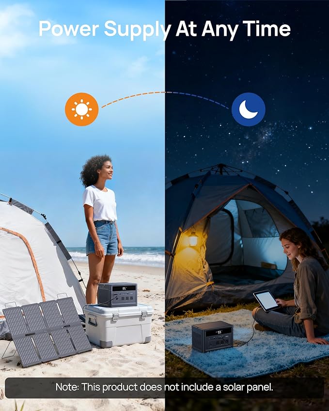 Portable Power Station 600W, 576Wh LiFePO4 Battery, 100W USB-C PD Fast Charg - Image 5