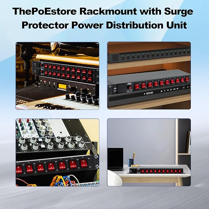 ThePoEstore 10 Outlets 1U Horizontal PDU Network Rackmount Power Strip - Image 6