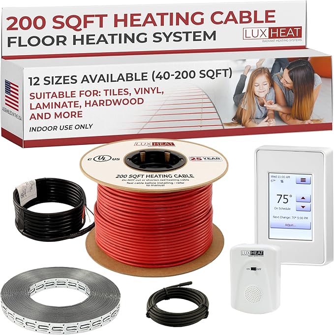 LuxHeat 200sqft Floor Heating Cable Kit - 240v Infloor Heat Kit by LuxHeat